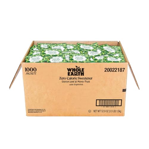 Whole Earth Sweetener Co. NATURE SWEET Stevia & Monk Fruit Sweetener, Erythritol Sweetener, Sweet Leaf Stevia Packets, Sugar Substitute, Natural Sweetener, 80 Count