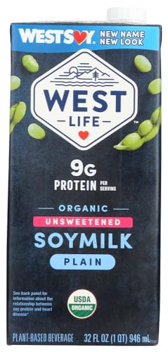 Westsoy Soymilk Unsweetened Organic, Gluten Free, 32-ounce box (pack of 2)