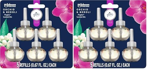 Glade PlugIns Refills Air Freshener, Sea Mist & Cypress, Scented and Essential Oils for Home and Bathroom, 0.67 Fl Oz, 5 Count