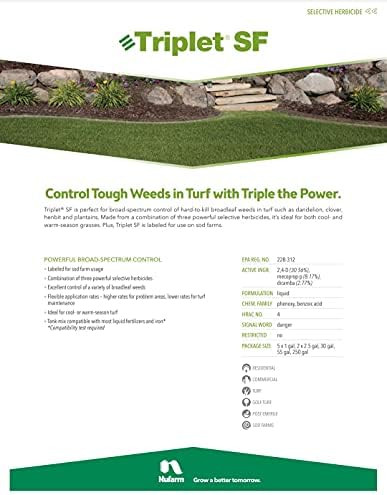Nufarm Triplet SF Selective Herbicide, Post-Emergent Broadleaf Herbicide, 32 oz