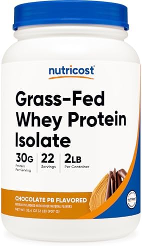 Nutricost Grass-Fed Whey Protein Isolate (Vanilla) 5LBS | GMO-Free, Gluten Free, Natural Flavors