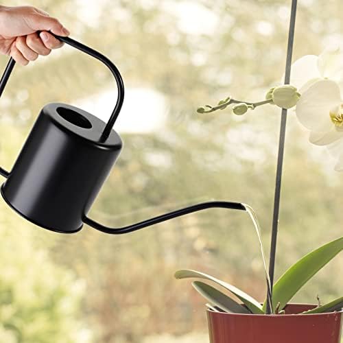 Fasmov 51 Oz Stainless Steel Watering Can Modern Style Watering Pot, Watering Can with Long Spout for Easy Pour, Water Outdoor Garden, Indoor Plant (Silver)