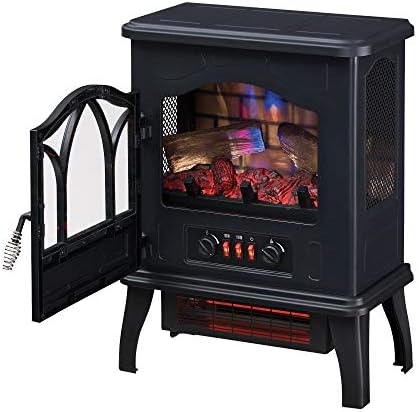 duraflame® 3D Infrared Quartz Electric Fireplace Stove Heater, Black