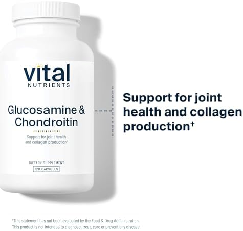 Vital Nutrients Glucosamine & Chondroitin - Healthy Cartilage, Mobility, and Joint Support Supplement - Gluten, Dairy