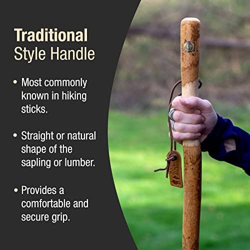 Brazos Rustic Wood Walking Stick, Maple, Traditional Style Handle, for Men & Women, Made in The USA, 55"