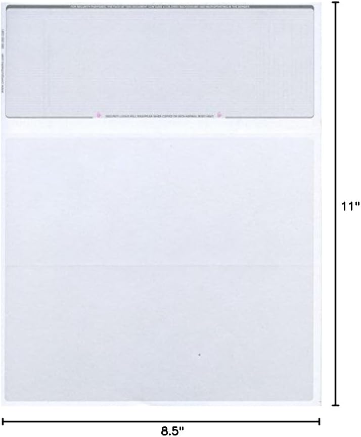 Compuchecks Blank Check Paper 500 Pack, Check on Top, QuickBooks Compatible | Blue Diamond High Security Computer Business Checks, Voucher on Bottom, 8.5x11, Works with Laser & Inkjet Printers, USA Made