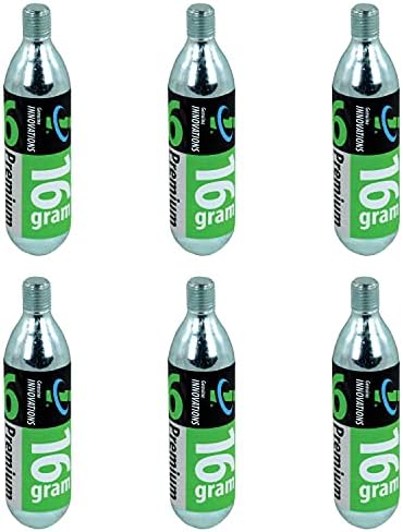 G2153, Bicycle CO2 Cartridges, Threaded, 16g, Pack of 6