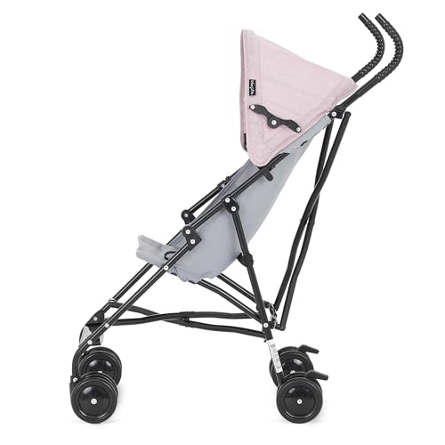 Dream On Me Aero Travel Umbrella Stroller, 1-Hand Fold, Lightweight, Black | 3 Point Safety Harness, Dual Brakes, Adjustable Removable Canopy, Sturdy Steel Frame, Compact, For Toddlers 6-36 months