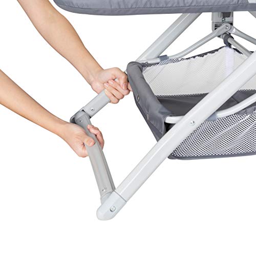 Baby Trend Quick-Fold 2-in-1 Rocking Bassinet, Shadow Stone Gray