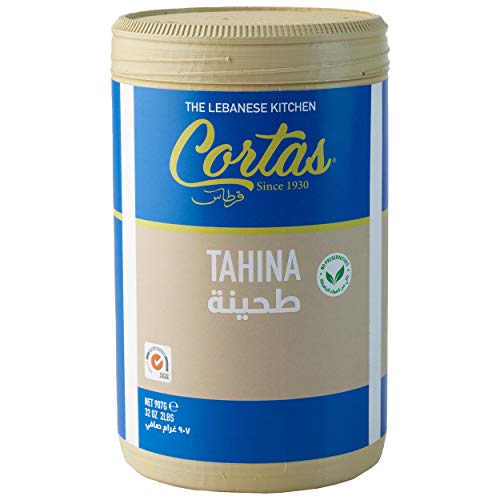 Cortas - Tahini, 100% Sesame Paste, 2 Lb (907g), Kosher, Halal, Gluten Free