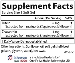 Carlson Lutein, 6 mg, + Zeaxanthin, Made with Lutemax 2020, 60 Softgels | Healthy Vision; Eye Function