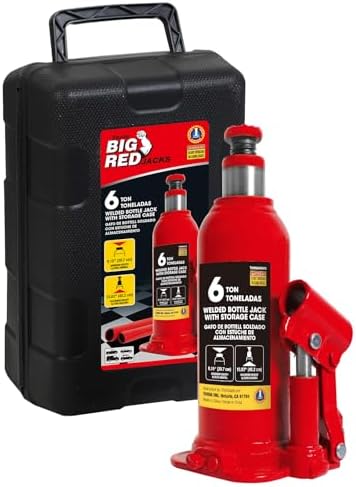 Torin T90413 Big Red Hydraulic Bottle Jack with Carrying Case, 4 Ton (8,000 lb) Capacity