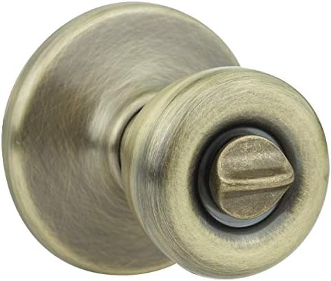 Kwikset Tylo Interior Privacy Door Knob with Lock, Door Handle For Bathroom and Bedroom, Polished Brass Keyless Turn Lock Doorknob, 1 Count (Pack of 1)