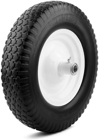 Wheelbarrow Tire - FLAT FREE- Never have a Flat Again - Universal Fit - 10 Year Warranty - Industrial Grade