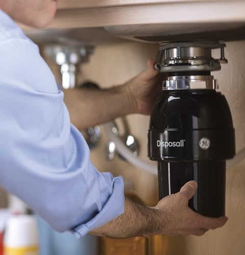 GE Disposall Continuous Feed 1/3 Horsepower Motor Garbage Disposer, Good for Grinding: Cooked Pasta & Fruit Peels, Easy Install Kit & Power Cord Included, Recommended for 1-2 Person Homes, GFC325N | Continuous Feed, Jam Resistant Technology, Quiet Motor,…