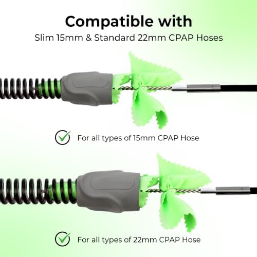 Purdoux 2-in-1 CPAP Hose Brush Tube Cleaner & Dryer for 22mm & 15mm Hoses | 6-Piece Adjustable Stem Up to 6.5ft, Soft Nylon Bristles