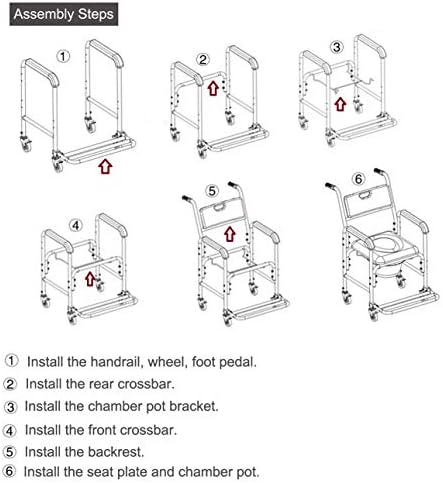 HEALTHLINE Shower Bedside Commode Chair Padded Seat With Wheels by Healthline