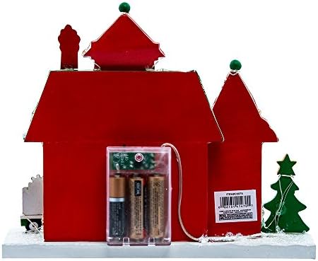 Kurt Adler C6879 9.75" Battery-Operated North Pole Train Station Building