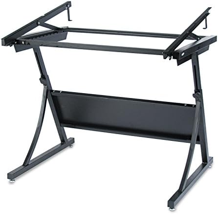 Safco 3957 PlanMaster Height-Adjustable Drafting Table for use with 3948, 3951 Table Top (Sold Separately), Black