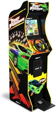 Arcade1Up The Fast and the Furious Deluxe Arcade Machine, Steering Wheel | Gaming Cabinet with 4-Position Gear Shift and Wi-Fi Leaderboards