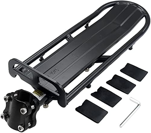 Outtag Rear Bike Rack Aluminum Alloy Bike Cargo Rack Quick Release Adjustable Bicycle Rear Rack Heavy Duty Mountain Bike Back Rack Seat Post Frame Mount Cycle Luggage Carrier Accessories