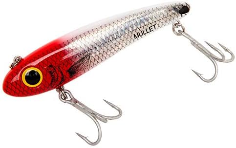 Bomber Lures Mullet Slow-Sinking Twitch / Walking Saltwater Fishing Lure - Excellent for Speckled Trout, Redfish, Stripers and More, 3 1/2 Inch, 5/8 Ounce