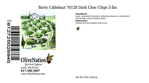 Barry Callebaut 70128 Semi sweet dark chocolate Chips 3 lbs