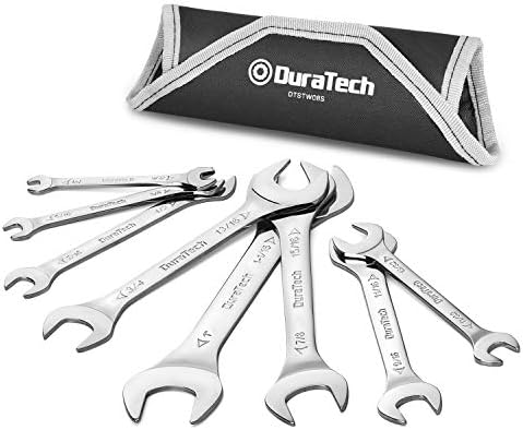 DURATECH Super-Thin Open End Wrench Set, 8-Piece, Metric