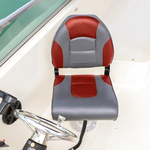 NORTHCAPTAIN Deluxe A Pair of Marine High Back Folding Boat Chair Fishing Boat Seat, for Fishing, Bass/Jon/Pontoon Boat Chairs