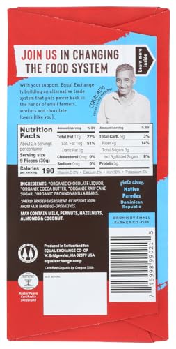 Equal Exchange Organic Chocolate Extreme Dark 88%, 2.8 Oz, 6-pack