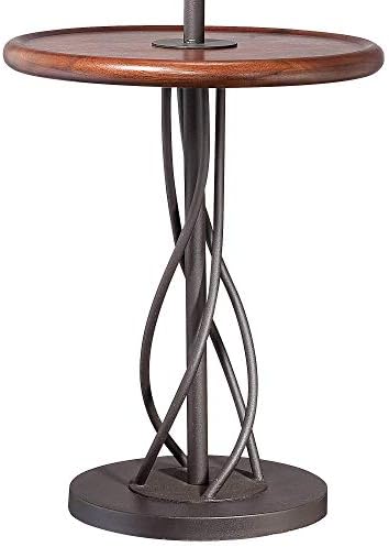 Franklin Iron Works 63 1/2" Tall Twist Base Wood Table Floor Lamps Set of 2