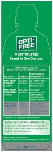 Opti-Free Puremoist Multi-Purpose Contact Lens Cleaning and Disinfecting Solution with Lens Case, 2 Fl Oz (Pack of 1)