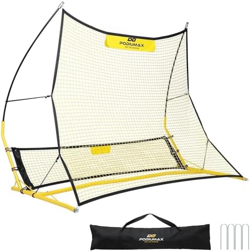 PodiuMax Upgraded Portable Soccer Trainer, 2 in 1 Soccer Rebounder Net