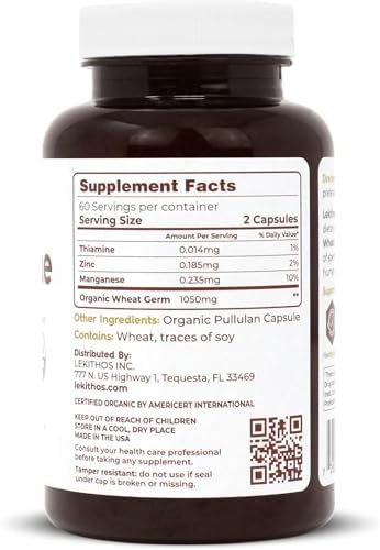 Organic Spermidine Capsules | Organic Wheat Germ Extract | Promotes Cell Renewal, Better Aging | Thiamine, Zinc