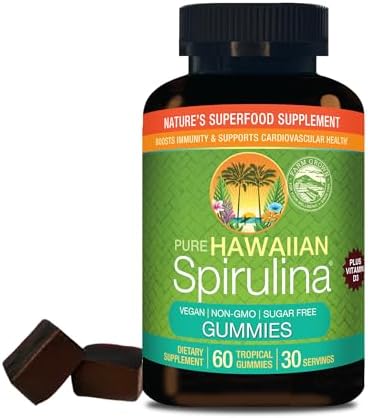 Nutrex Hawaii Pure Hawaiian Spirulina Tablets, Vegan, 500 mg, 400 Count | Spirulina Farm Grown in Kona, Hawaii, Non-GMO, Glyphosate Residue Free, 3rd Party Tested, 60% Protein, Superfood Supplement