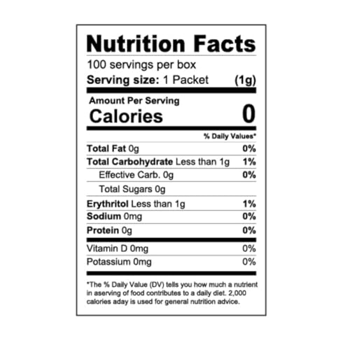 Health Garden Stevia Packets, 100 Count, Zero Calorie Sugar Substitute | Keto Certified, Diabetic-Friendly, Non-GMO