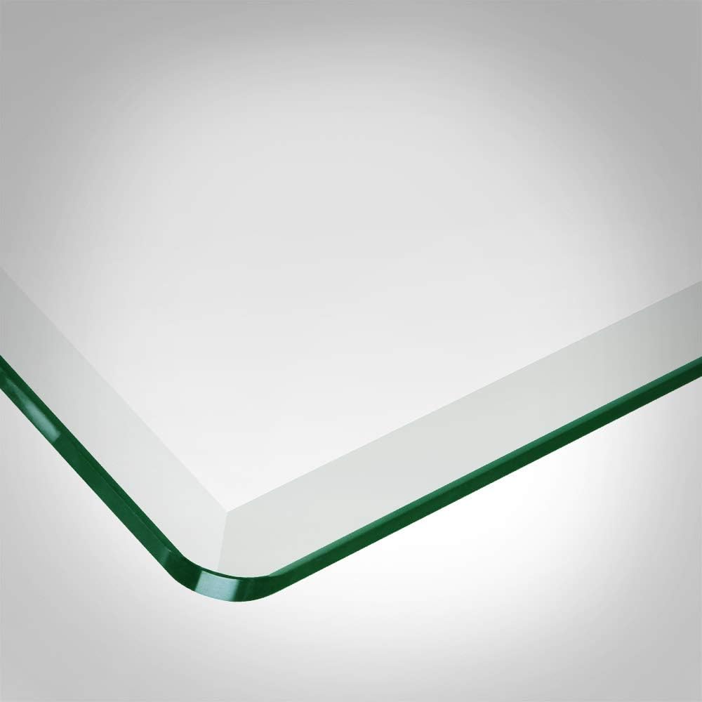 24" x 48" Rectangle Glass Table Top, 1/4" Thick Clear Tempered Replacement Glass, Flat Polished Edge & Eased Corners for Coffee, Dining, Patio Tables & Furniture Protection