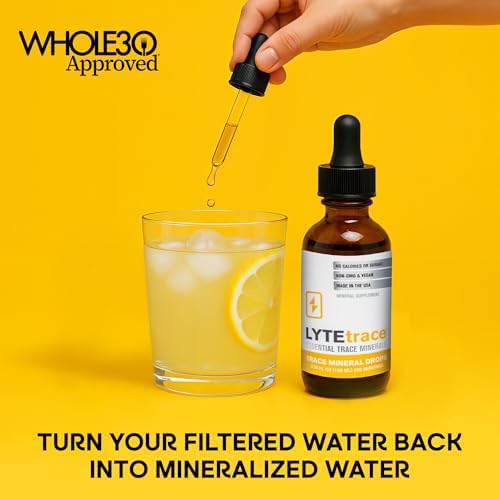 LyteLine Trace Mineral Drops 100ml x 200 Servings - Max-Absorption Ionic Natural Low Sodium Trace Minerals Concentrate to Balance the Body's pH