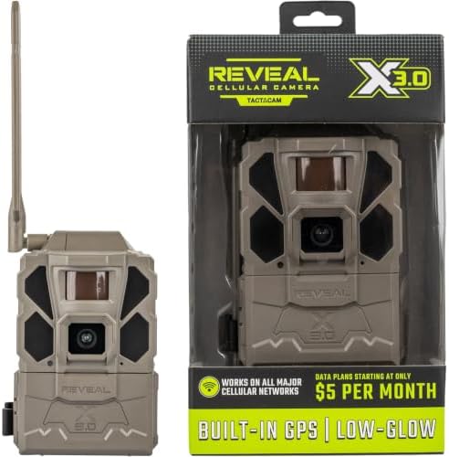 TACTACAM Reveal X 3.0 Cellular Trail Camera, Night Vision, Waterproof | 4K photo, 1080p video, auto-connect multi-carrier LTE, no SD card needed