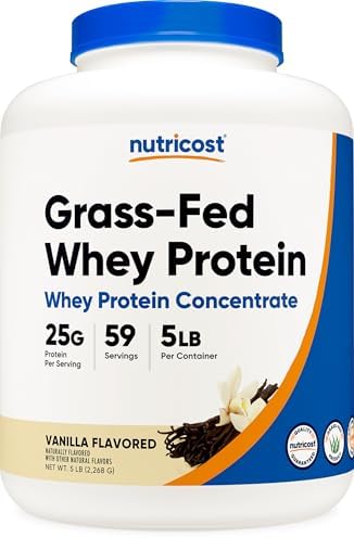 Nutricost Grass-Fed Whey Protein Concentrate (Unflavored) 2LBS | Undenatured, GMO-Free, Gluten Free, Natural Flavors