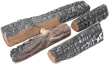 Skyflame Small Gas Fireplace Logs - 4 Pcs Ceramic Wood Logs