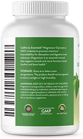 Magnesium Glycinate 400 - Chelated, High Absorption Magnesium for Muscle Relief, Bone & Heart Support -Vegan, Non-GMO, Gluten-Free 240 Tablets (Servings 120, Serving Size (2) 200mg Tablets)