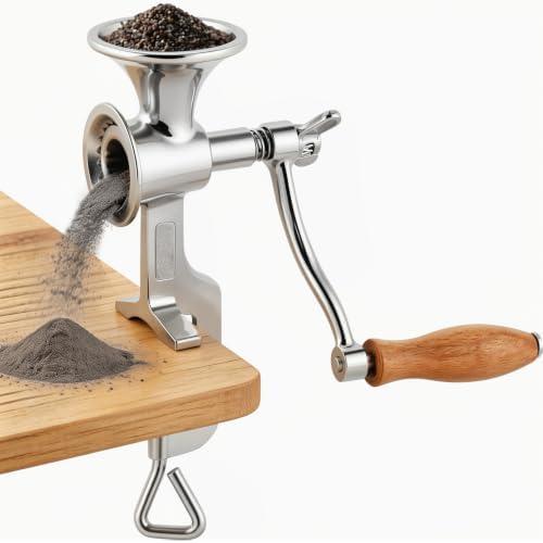 Moongiantgo Hand Crank Poppy Seed Grinder Mill Stainless Steel