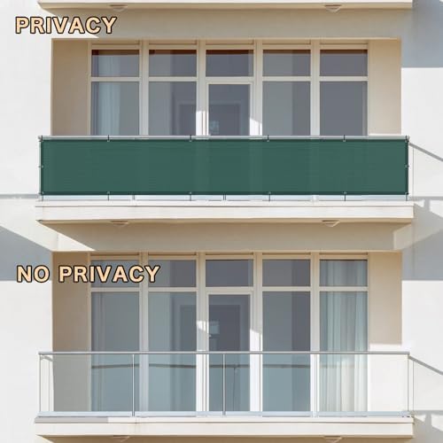 SUNLAX 3'x10' Black Balcony Privacy Screen Fence Windscreen 90% UV Block
