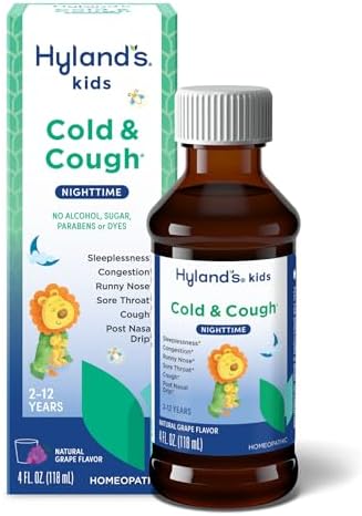 Hyland's Kids Cold and Cough, Day and Night Combo Pack, Cold Medicine for Ages 2 and up, Syrup Cough Medicine for Kids, Nasal Decongestant, 4 Fl Oz (Pack of 2)