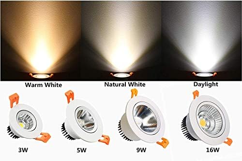LightingWill 2inch LED Dimmable Downlight, 3W COB Recessed Ceiling Light, Warm White 3000K-3500K, CRI80, 25W 220LM Halogen Bulbs Equivalent, White (4 Pack)