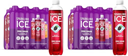 Sparkling Ice Purple Variety Pack, Flavored Water, Zero Sugar, with Vitamins and Antioxidants, 17 fl oz, 12 count (Black Raspberry, Cherry Limeade, Orange Mango, Kiwi Strawberry)