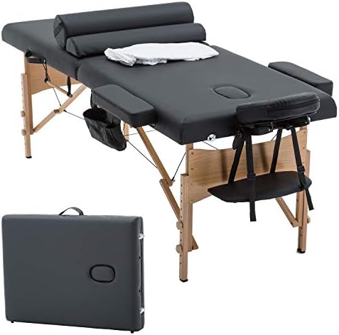BestMassage Table Massage Bed Spa Bed 73 Inch Heigh Adjustable 2 Folding Portable Massage Table W/ Carry Case Salon Bed