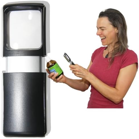 Small-Magnifying-Glass with LED-Light 3X Lighted-Pocket EasY Magnifier -Hand Held Lighted Magnify Glasses for Close Work Reading Books Pill Bottles