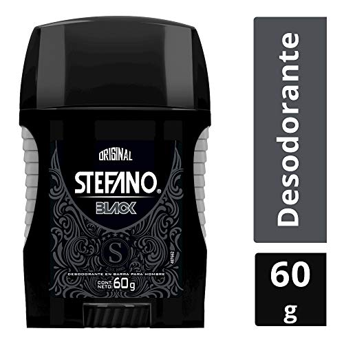 Stefano Stick Deodorant for Men 2.5oz, Desodorante Estefano Barra 60gr (Black)